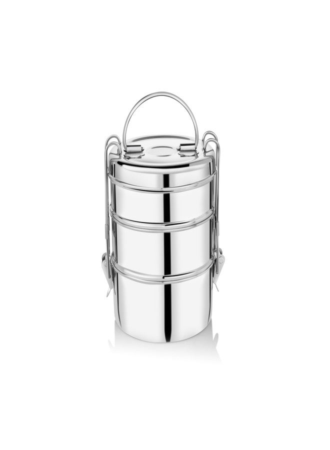 EMBASSY Stainless Steel Clip Carrier Lunch Box (3-Containers, 550ml Each) - Image 1
